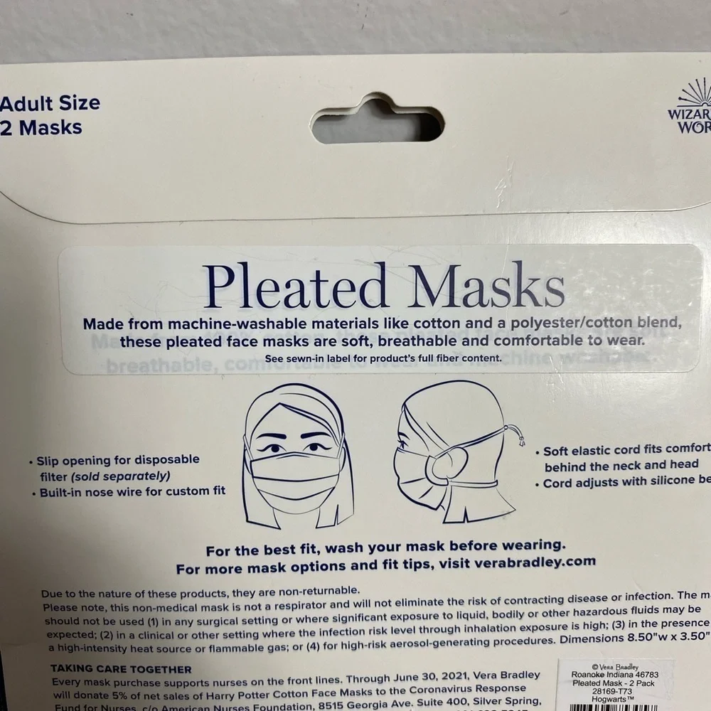 Harry Potter face mask by Vera Bradley new in box